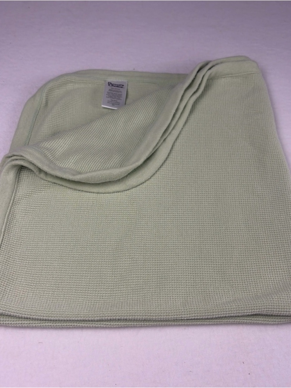 Parents Choice Green Baby Blanket Thermal Waffle Weave Cotton 25.5” X 27”
